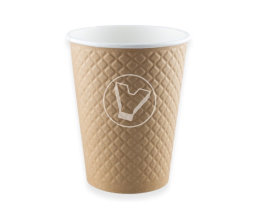 Стакан бумажный, 350 мл (430 мл до края), Waffle Kraft, 2 слойный, БУМ, Formacia