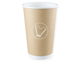 Стакан бумажный, 400 мл, крафт, 2 слойный
