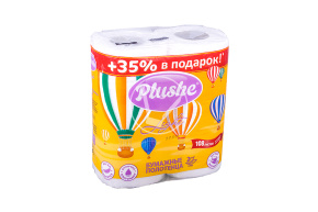 Полотенце бумажное "Plushe Light", 2 сл., 2 рул./упак.
