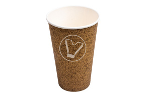 Стакан бумажный, 400 мл, крафт, для горячих напитков
