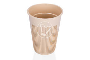 Стакан 350мл., рифленный для горячего,крафт ПП