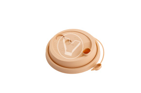 Крышка d-80 с клапаном, Крафт с питейником, матовая