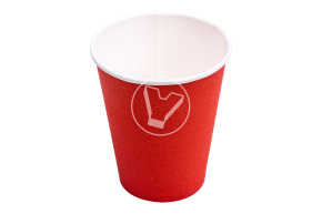Стакан бумажный, 165 мл, красный, для горячих напитков