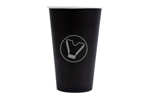 Стакан бумажный, 400 мл, черный  