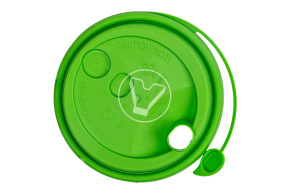 Крышка d-80 с клапаном, Салатовая с питейником, матовая, ПП  Новинка