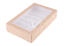 Ланч-бокс самосборный 1000 мл, SELFBOX1000-PRO, 198*120*40, крафт