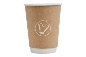 Стакан бумажный, 350 мл, d-90, крафт, 2 слойный, для горячих напитков