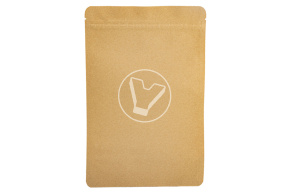 Пакет бумажный дой-пак с замком зип-лок, 160*250мм (40+40), 140мкм крафт