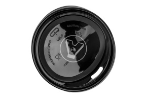 Крышка d-90 с клапаном, Черная с питейником, ПП