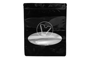 Пакет металлизированный  дой-пак с замком зип-лок, 220*300мм (50+50), 140мкм черный, матовый с окном