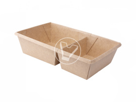 Салатник OneClick, крафт, 800 мл, 2х секционный