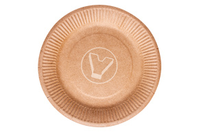 Тарелка бумажная, двухсторонний , Крафт d-230