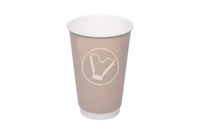 Стакан бумажный, 400 мл, крафт, 2 слойный, для горячих напитков