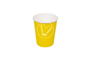 Стакан бумажный, 250 мл, желтый 