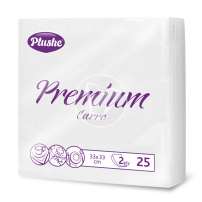 Салфетки бумажные 33*33 "Plushe premium carre" 25листов/ 2слоя