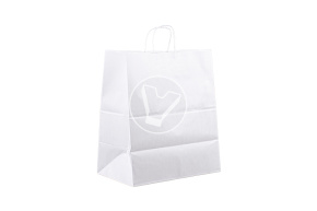 Пакет бумажный, с кручеными ручками, 320*200*370 мм, белый