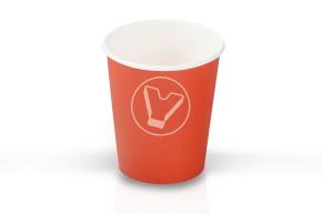 Стакан 250 мл, бумажный, для горячих напитков, красный Verde Vita