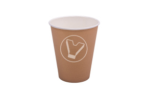 Стакан бумажный, 165 мл, крафт, для горячих напитков