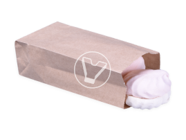 Пакет бумажный, 80*50*170 мм, крафт, с прямым дном