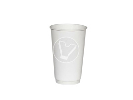 Стакан бумажный 400 мл, двухслойный, белый, DW90-530