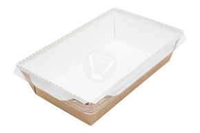 Салатник Eco OpSalad 500 мл.с крышкой, GEOBOX-500 крафт