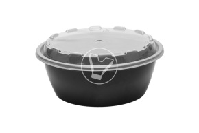 Контейнер 950 мл С КРЫШКОЙ, Черный, круглый