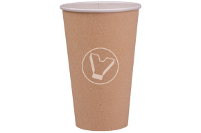 Стакан бумажный, 400 мл, крафт, для горячих напитков