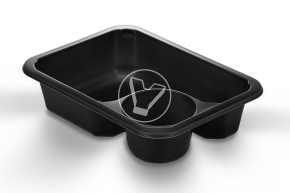Лоток под запайку 187*137*45, соусник 635мл. черный
