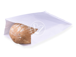 Пакет бумажный, 200*100*340 мм, белый, с плоским дном, спаянное дно