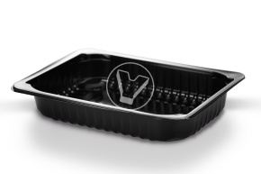 Лоток под запайку (210*148*35)  черный, ПП