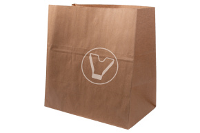 Пакет бумажный, 320*200*340 мм, крафт, с прямым дном