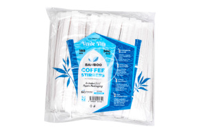 Размешиватель бамбуковый в инд. упаковке с квадратным концом, 180*4,5*1,3мм. 