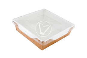 Салатник Eco OpSalad 1000 мл.с крышкой, LAM-GEOBOX-1000, 200/220*140/160*55, ламинация, крафт