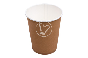 Стакан бумажный, 250 мл (280 мл до края), d-80 мм, крафт, Лига Пак