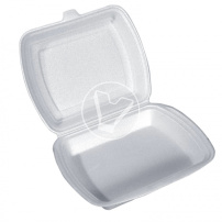 Ланч-бокс 247х208х63 мм, без секций, белый, ВПС (130шт/пак)