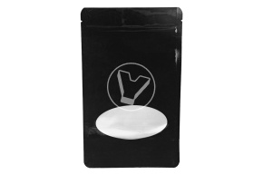 Пакет металлизированный  дой-пак с замком зип-лок, 135*225мм (40+40), 140мкм черный, матовый с окном