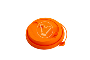 Крышка d-90 с клапаном, Оранжевая матовая с питейником, ПП  Новинка п