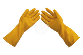 Перчатки резиновые особо прочные, 100 г., размер M, желтые