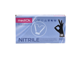 Перчатки черные, нитриловые, смотровые, неопудренные (Linger), размер M Verde Vita