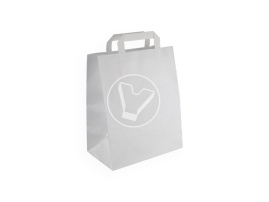Пакет бумажный, 280*150*320 мм, белый, с плоскими ручками
