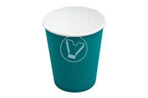 Стакан бумажный, 250 мл, бирюзовый, Лига Пак
