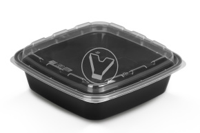 Контейнер СпК-1616-550 черный с крышкой  (ПП, ВЗЛП)