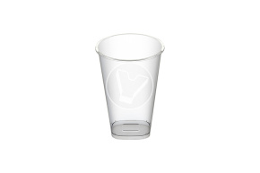 Стакан c квадратным дном 375мл. прозрачный