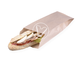 Пакет бумажный, 100*60*300 мм, крафт, с плоским дном 