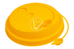 Крышка d-80 с клапаном, Желтая с питейником матовая