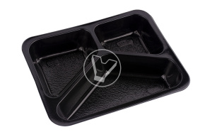 Контейнер 3х секционный (Ланч-Бокс) КД-401/3 дно, черный