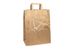 Пакет бумажный, 260*150*350 мм, крафт, с прямыми ручками, 70 гр/м