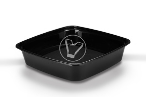 Контейнер 1500 мл С КРЫШКОЙ, Черный, квадратный