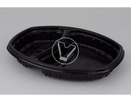 Дно к ланч-боксу СпК-257, 2-х секционное, черное, 257*202*37 мм