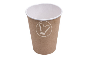 Стакан бумажный, 350 мл, крафт, для горячих напитков 